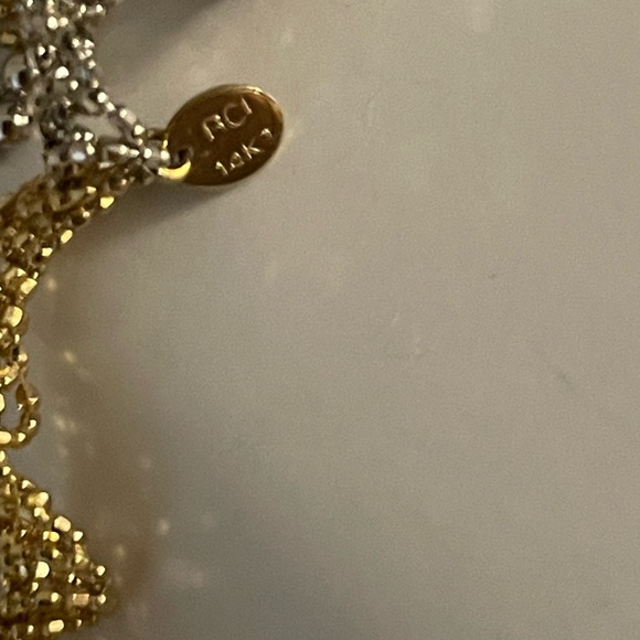 14 K Gold 2-tone open necklace - Picture 5 of 7